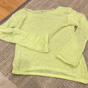 Urban Outfitters neon yellow Green Women's sheer Sweater
